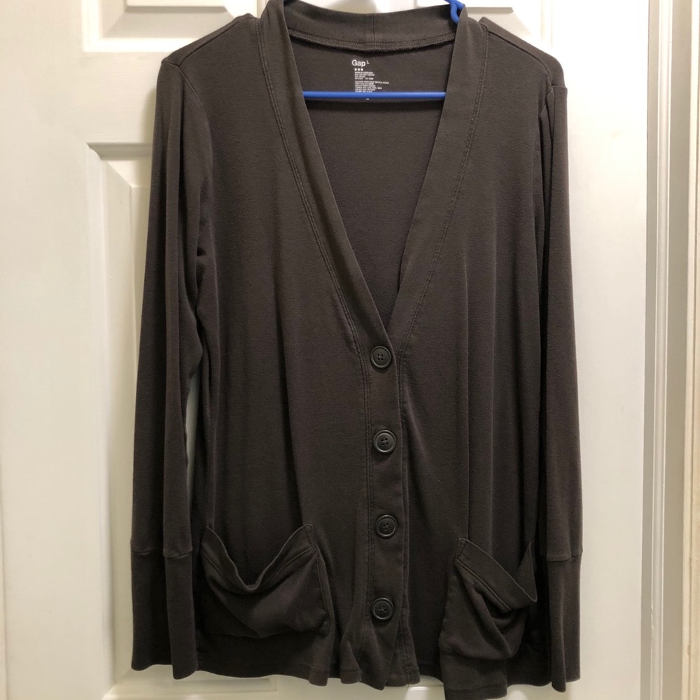 Gap brown Jersey material cardigan size large